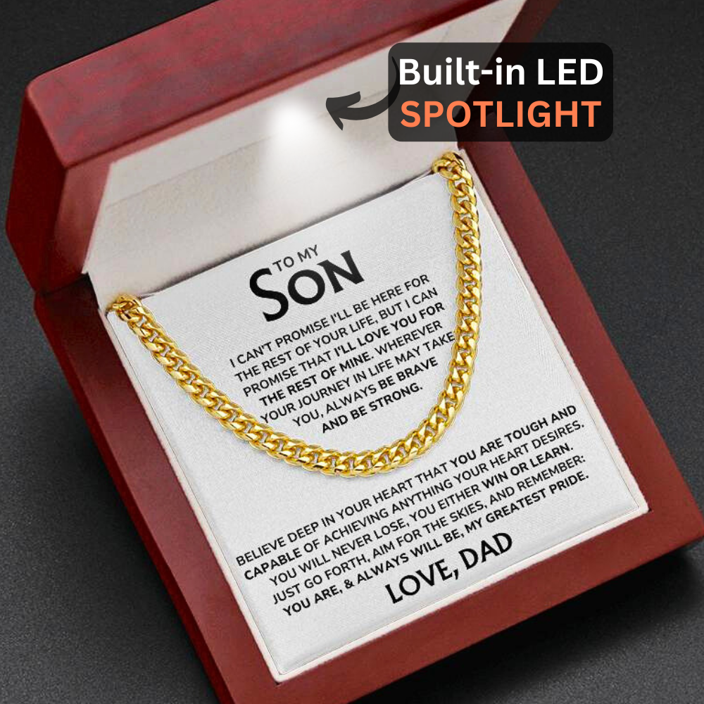To My Son - "My Greatest Pride" Cuban Link Chain Necklace Gift Set – SN02