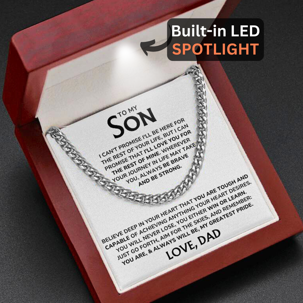To My Son - "My Greatest Pride" Cuban Link Chain Necklace Gift Set – SN02
