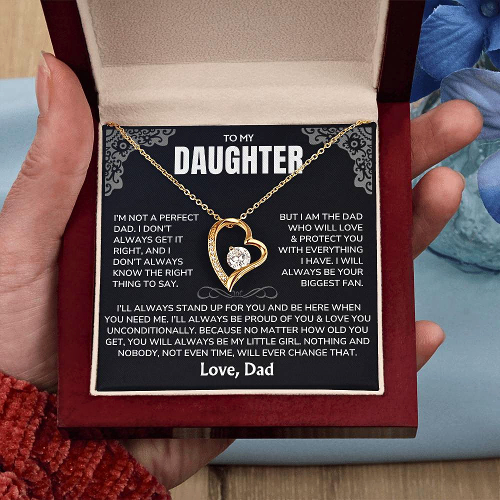 To My Daughter Necklace from Dad - "I'll Always Be Here" Forever Love Necklace Gift Set - DT03v2