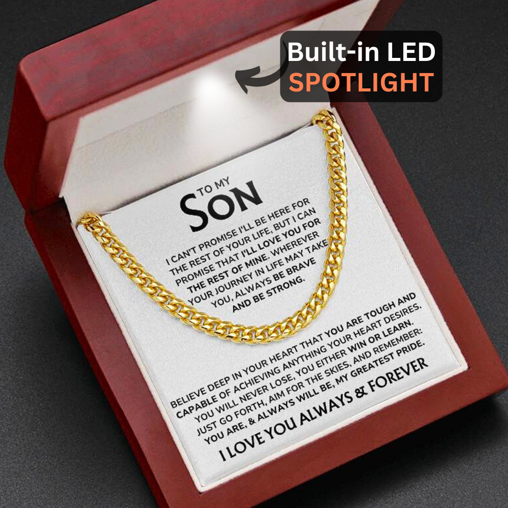 To My Son - "My Greatest Pride" Cuban Link Chain Necklace Gift Set – SN04