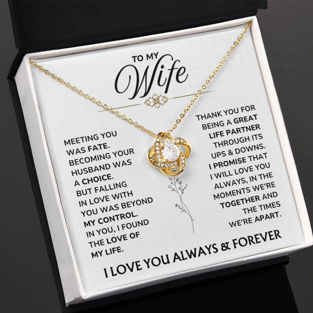 To My Wife – "My Forever" Love Knot Necklace Gift Set - WF04