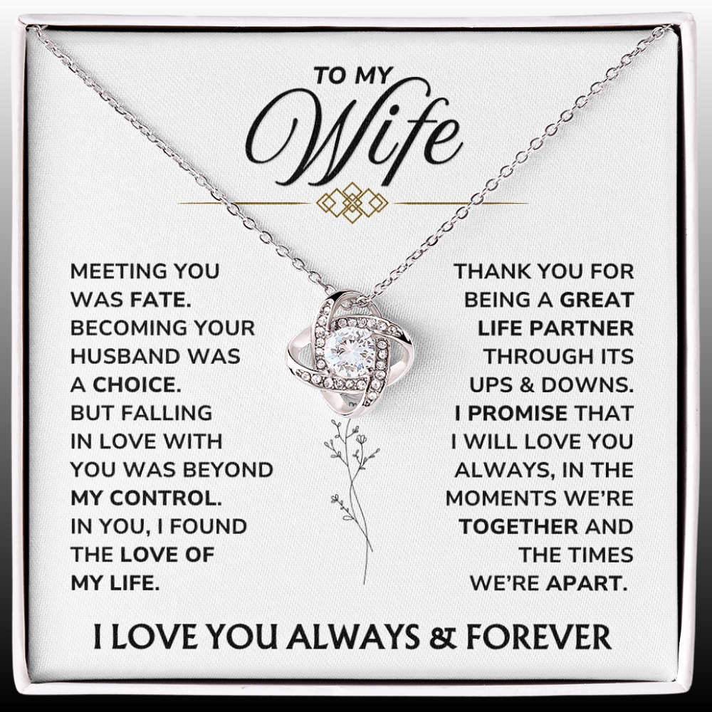 To My Wife – "My Forever" Love Knot Necklace Gift Set - WF04