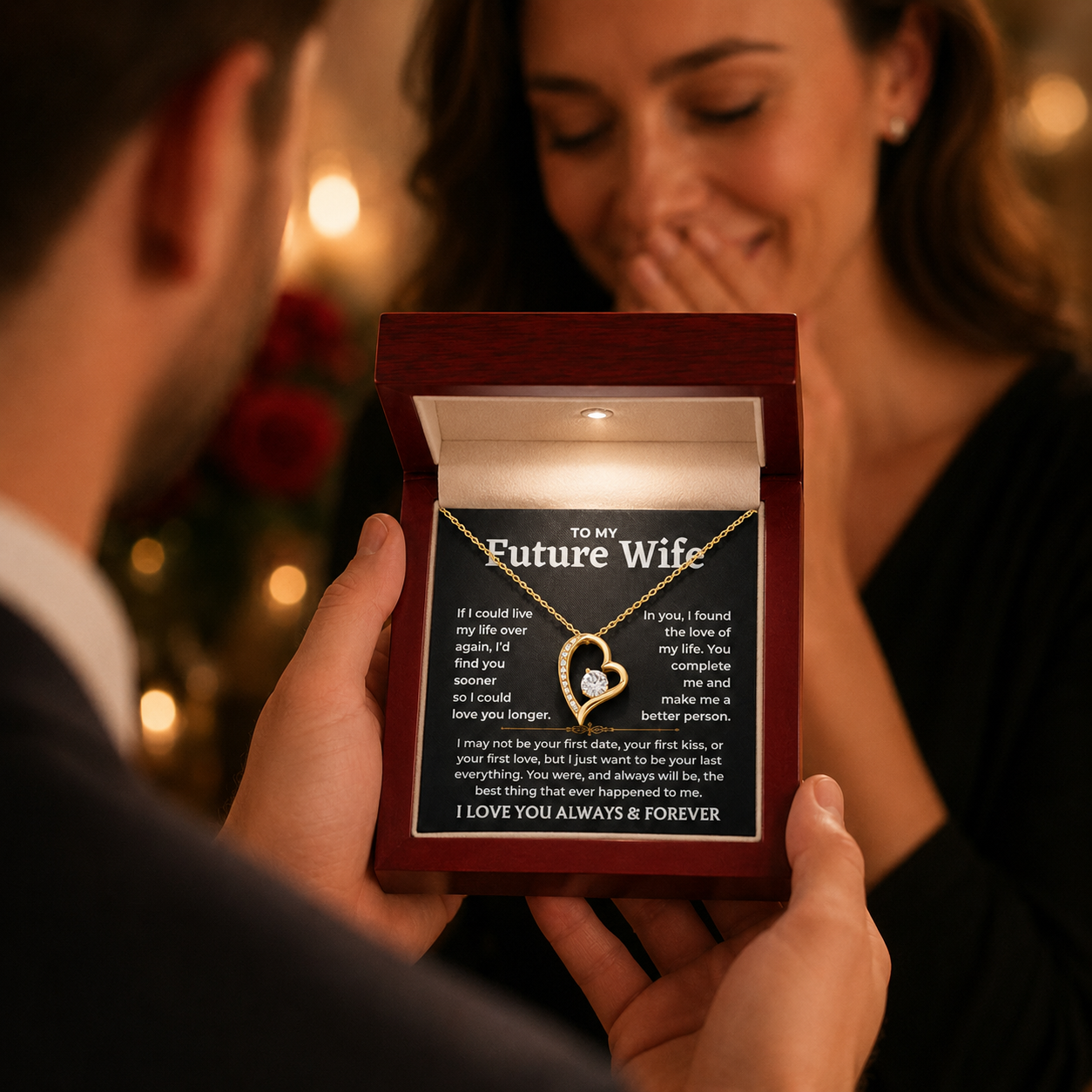 To My Future Wife - "You Complete Me" Forever Love Necklace Gift Set - FW03v2
