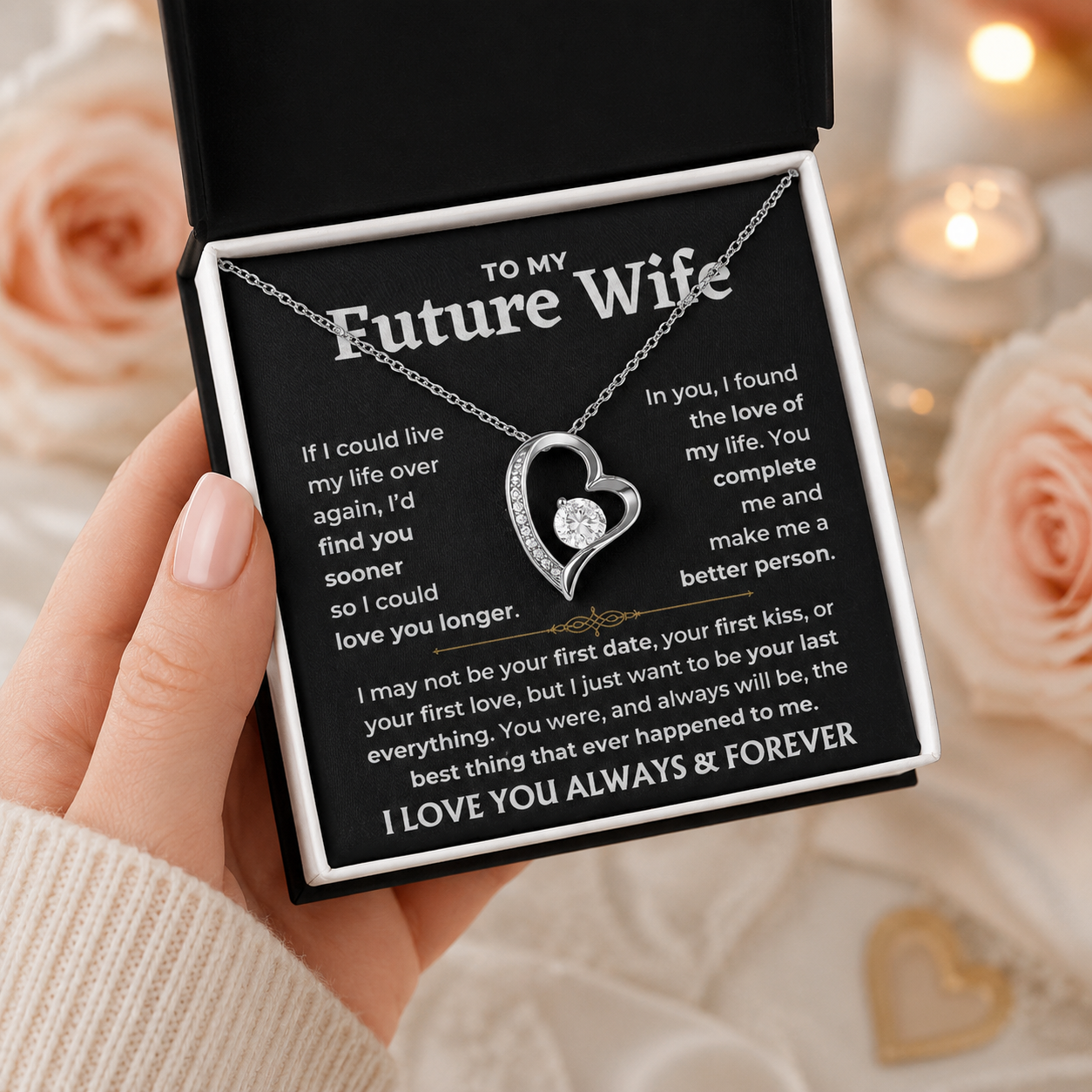 To My Future Wife - "You Complete Me" Forever Love Necklace Gift Set - FW03v2