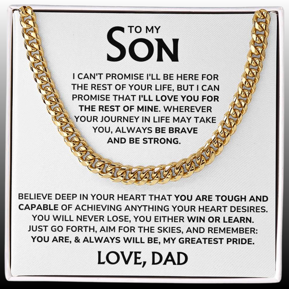 To My Son - "My Greatest Pride" Cuban Link Chain Necklace Gift Set – SN02