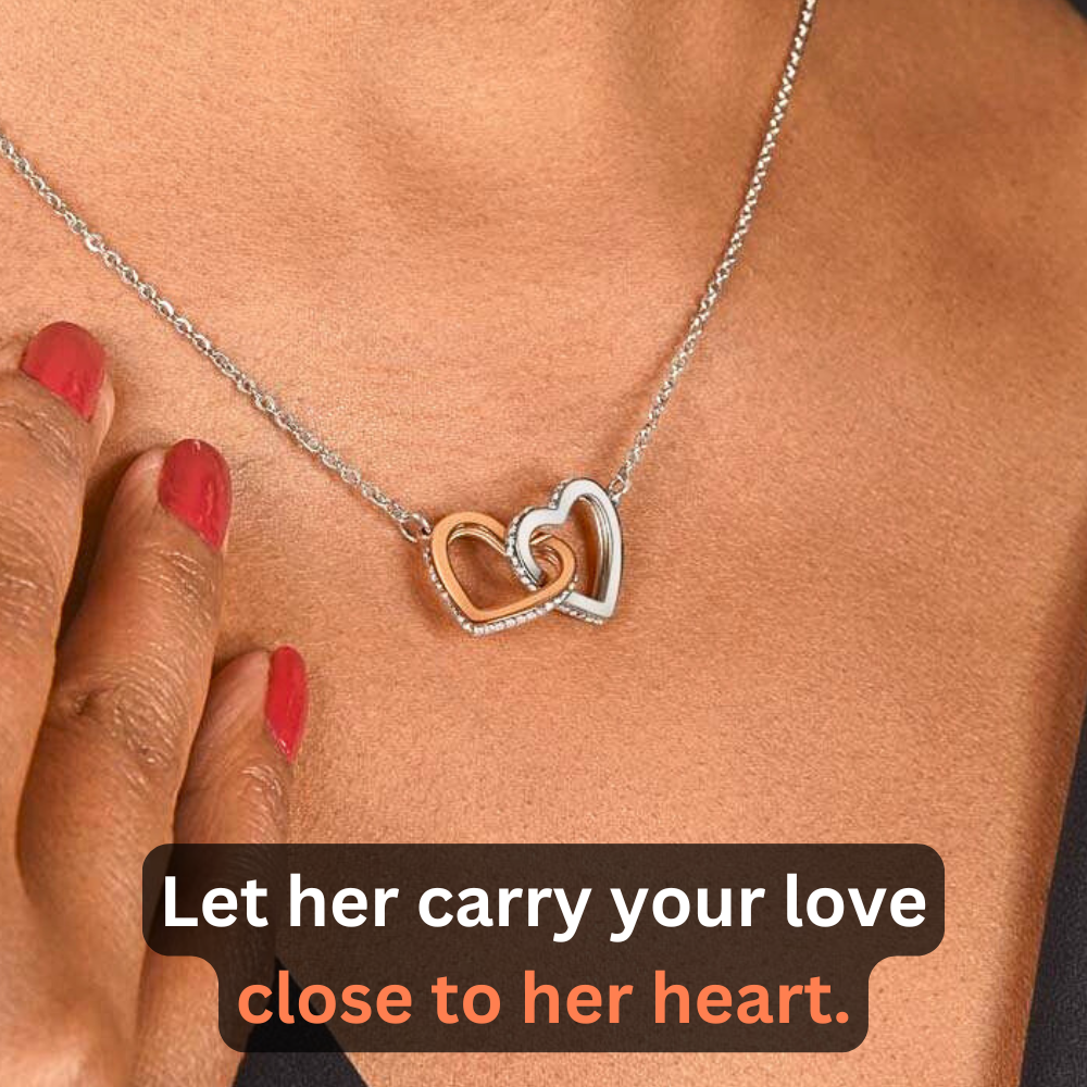 To My Sister – "Always In My Heart" Interlocked Hearts Necklace Gift Set  - SS01