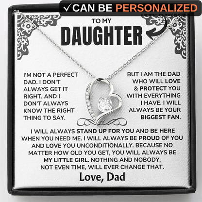 To My Daughter - "I'll Always Be Here" Forever Love Necklace Gift Set  - DT03v3