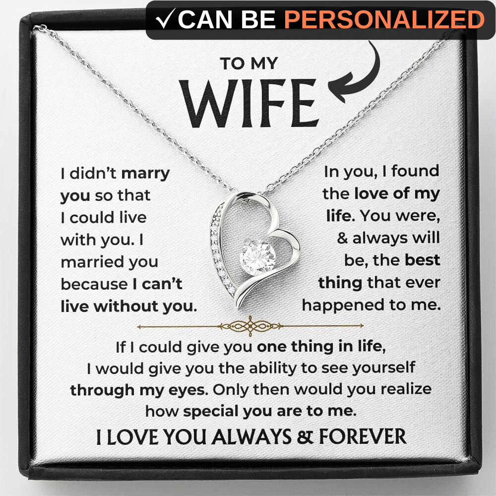 To My Beautiful Wife - "Love of My Life" Forever Love Necklace Gift Set - WF02v3