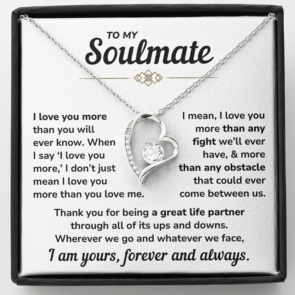 To My Soulmate – "I Am Yours, Always" Forever Love Necklace Gift Set - SM04