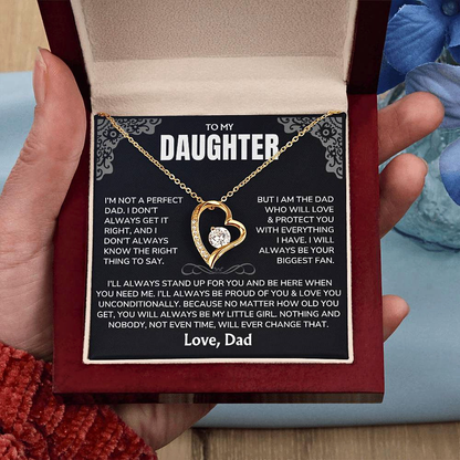 To My Daughter Necklace from Dad - "I'll Always Be Here" Forever Love Necklace Gift Set - DT03v2