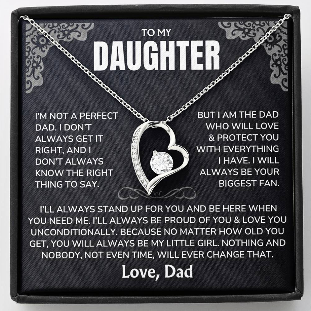 To My Daughter Necklace from Dad - "I'll Always Be Here" Forever Love Necklace Gift Set - DT03v2