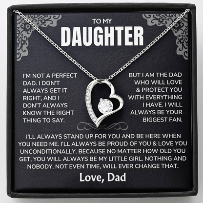To My Daughter Necklace from Dad - "I'll Always Be Here" Forever Love Necklace Gift Set - DT03v2