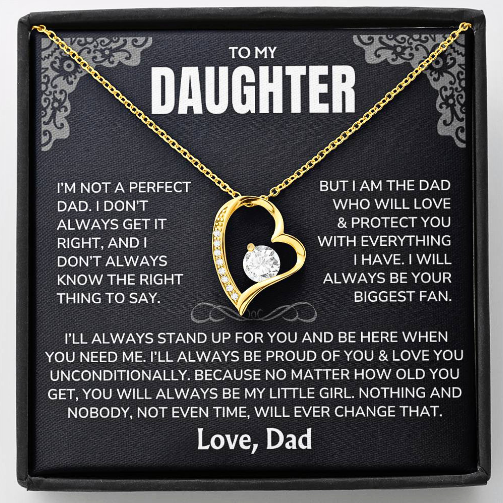 To My Daughter Necklace from Dad - "I'll Always Be Here" Forever Love Necklace Gift Set - DT03v2