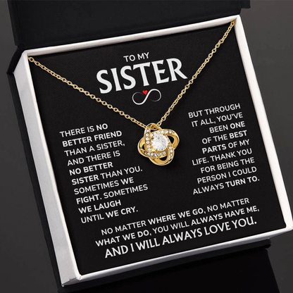 Sister Necklace Gift Set - "Thank You" Love Knot Gift For Your Sister - SS02v2