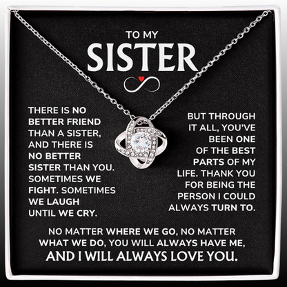 Sister Necklace Gift Set - "Thank You" Love Knot Gift For Your Sister - SS02v2