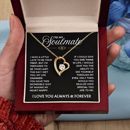 To My Soulmate Necklace - "You Changed My Life" Love Knot Soulmate Gift Set - SM03v2