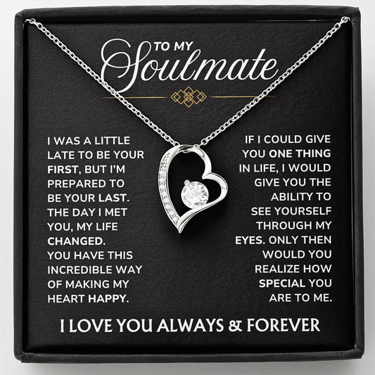 To My Soulmate Necklace - "You Changed My Life" Love Knot Soulmate Gift Set - SM03v2