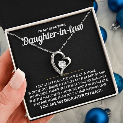 Daughter-in-Law Necklace Gift Set - "Wonderful Bride" Forever Love Daughter-in-Law Gift - DL02
