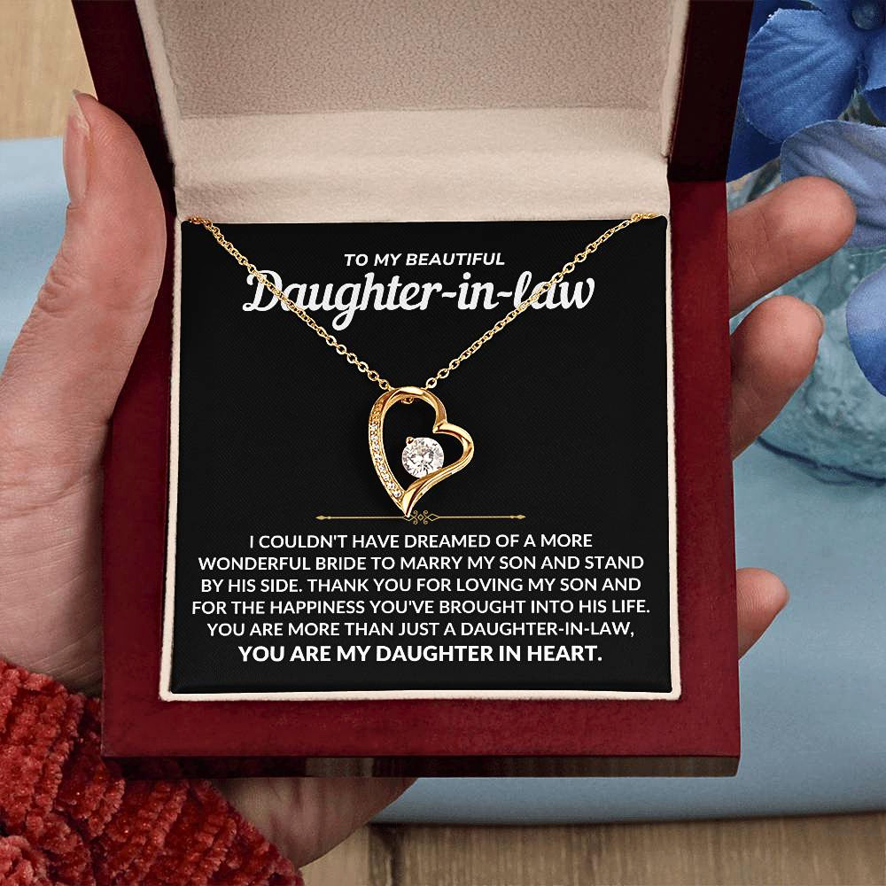 Daughter-in-Law Necklace Gift Set - "Wonderful Bride" Forever Love Daughter-in-Law Gift - DL02