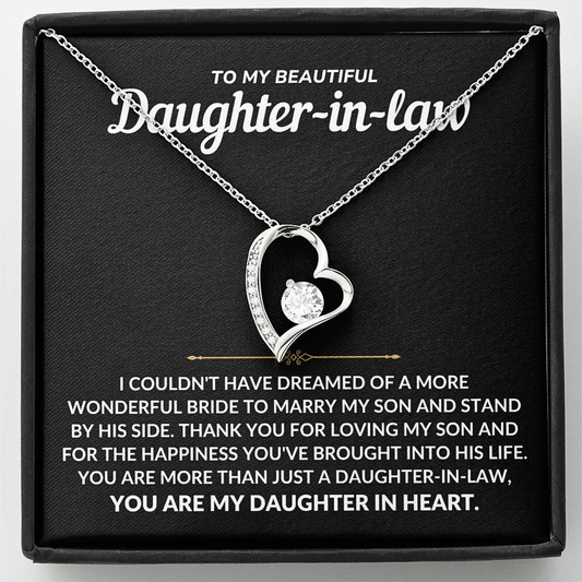 Daughter-in-Law Necklace Gift Set - "Wonderful Bride" Forever Love Daughter-in-Law Gift - DL02