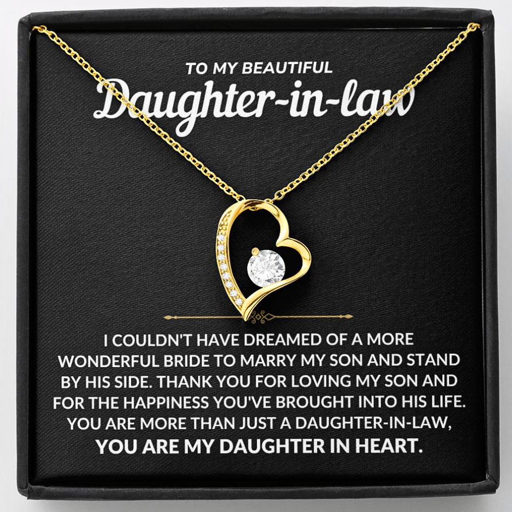 Daughter-in-Law Necklace Gift Set - "Wonderful Bride" Forever Love Daughter-in-Law Gift - DL02