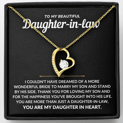 Daughter-in-Law Necklace Gift Set - "Wonderful Bride" Forever Love Daughter-in-Law Gift - DL02