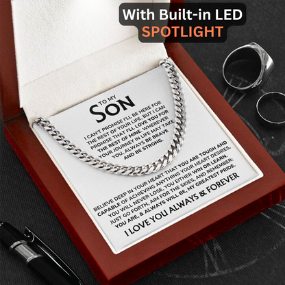 To My Son - "My Greatest Pride" Cuban Link Chain Necklace Gift Set – SN04