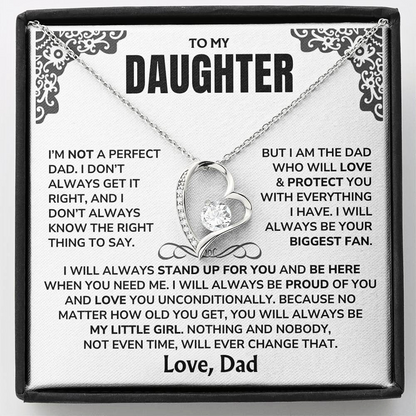 To My Daughter - "I'll Always Be Here" Forever Love Necklace Gift Set  - DT03