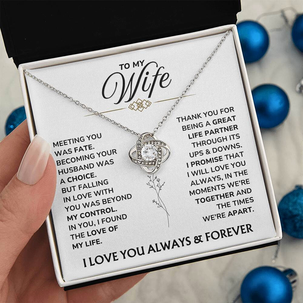 To My Wife – "My Forever" Love Knot Necklace Gift Set - WF04