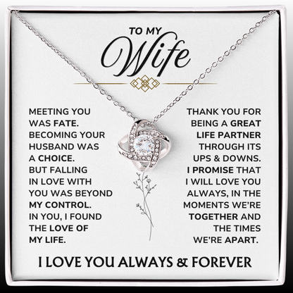 To My Wife – "My Forever" Love Knot Necklace Gift Set - WF04