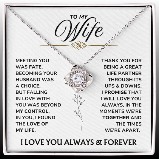 To My Wife – "My Forever" Love Knot Necklace Gift Set - WF04