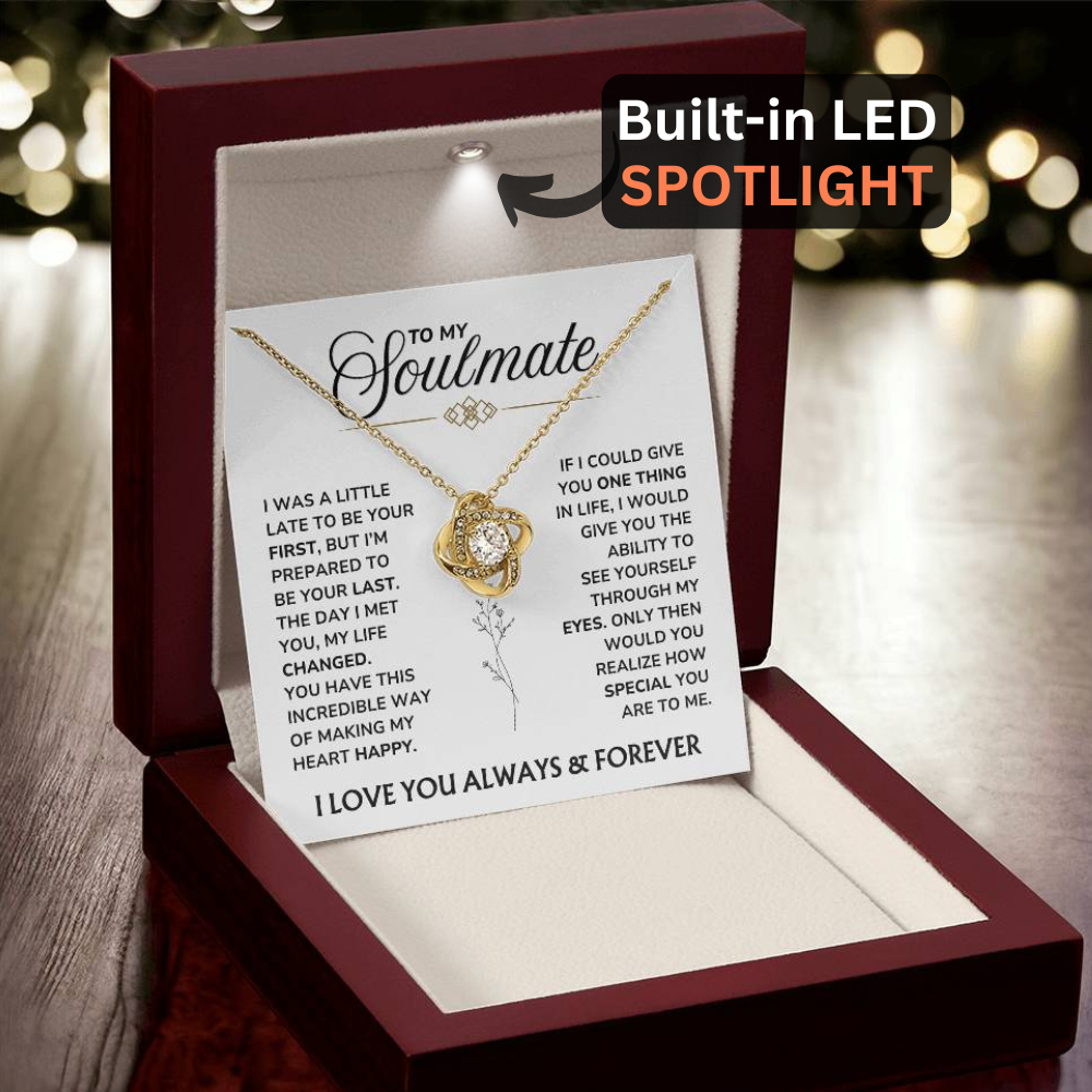 To My Soulmate - "You Changed My Life" Love Knot Necklace Gift Set - SM03