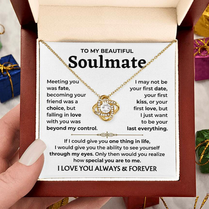 To My Soulmate - "You Are Special To Me" Love Knot Necklace Gift Set - SM01