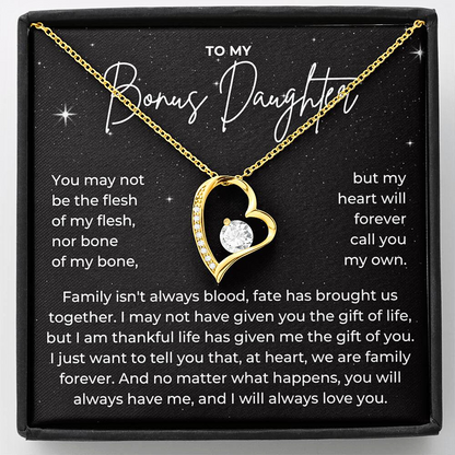 To My Bonus Daughter - "Forever My Own" Forever Love Necklace Gift Set - BD01