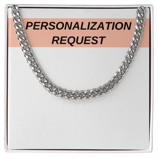 [PERSONALIZED] Cuban Link Chain Necklace Gift Set - AWSW
