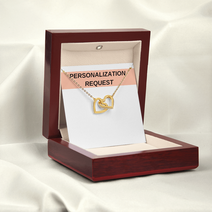 [PERSONALIZED] Interlocked Heart Necklace Gift Set - AWSW