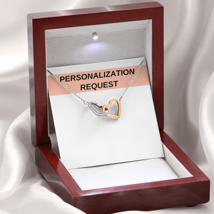 [PERSONALIZED] Interlocked Heart Necklace Gift Set - AWSW