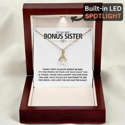 To My Bonus Sister – 'You Are Family' Alluring Beauty Necklace Gift Set – BT01
