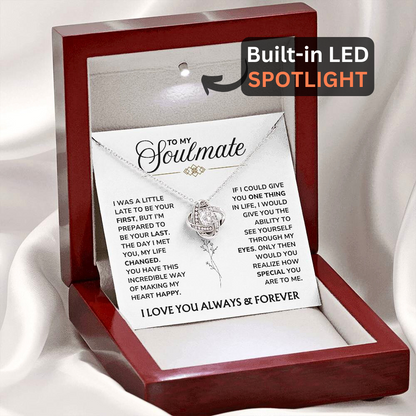 To My Soulmate - "You Changed My Life" Love Knot Necklace Gift Set - SM03