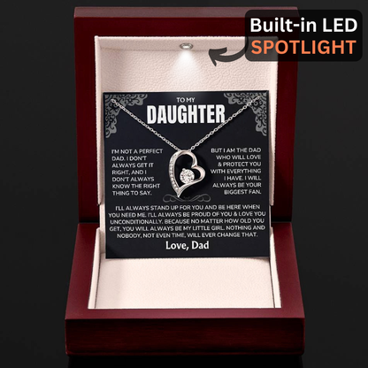 To My Daughter Necklace from Dad - "I'll Always Be Here" Forever Love Necklace Gift Set - DT03v2