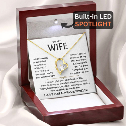 To My Beautiful Wife - "Love of My Life" Forever Love Necklace Gift Set - WF02