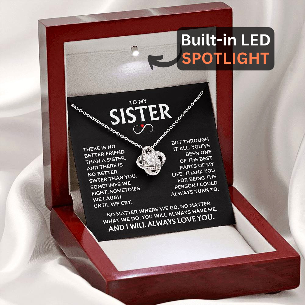 Sister Necklace Gift Set - "Thank You" Love Knot Gift For Your Sister - SS02v2