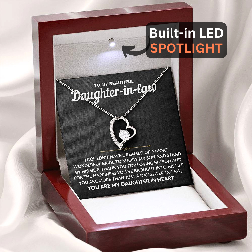Daughter-in-Law Necklace Gift Set - "Wonderful Bride" Forever Love Daughter-in-Law Gift - DL02