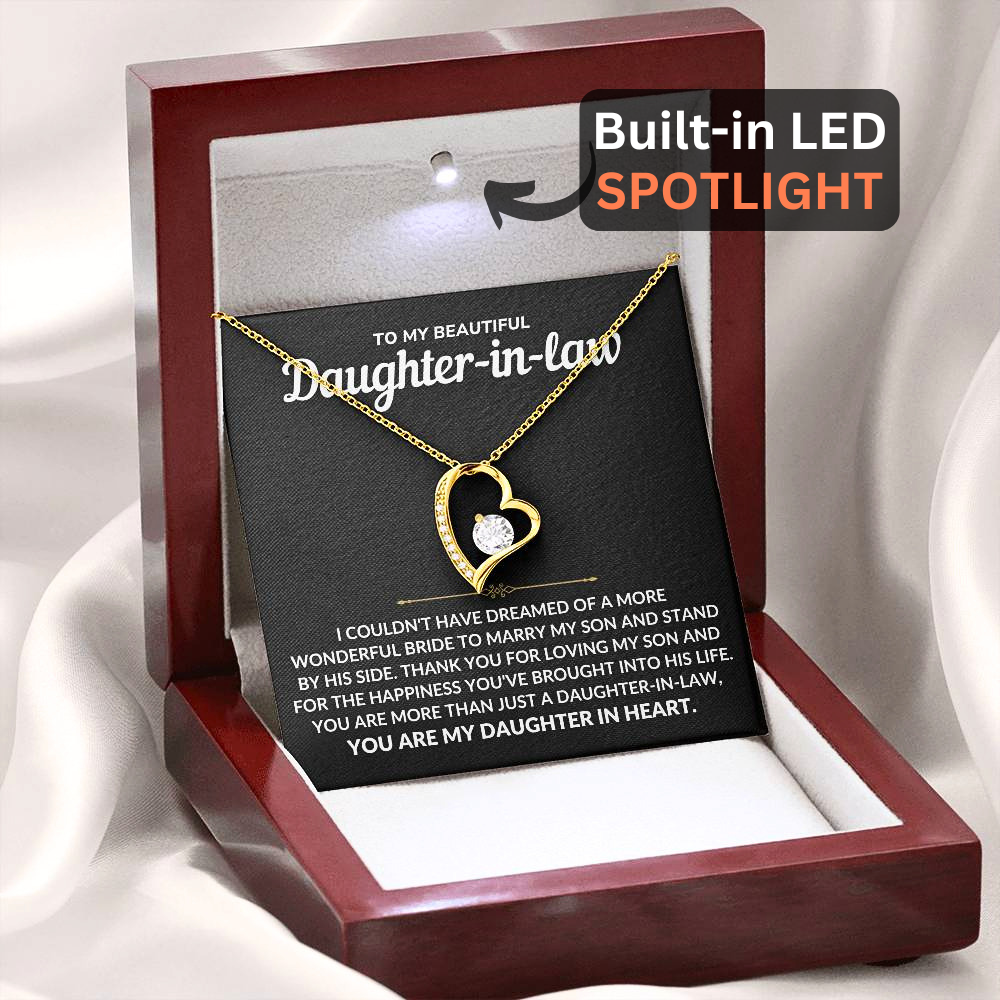 Daughter-in-Law Necklace Gift Set - "Wonderful Bride" Forever Love Daughter-in-Law Gift - DL02
