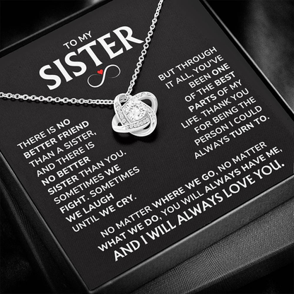 Sister Necklace Gift Set - "Thank You" Love Knot Gift For Your Sister - SS02v2