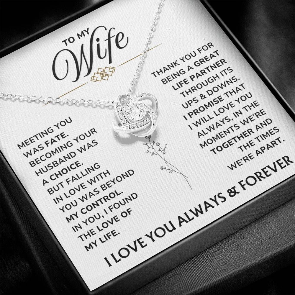To My Wife – "My Forever" Love Knot Necklace Gift Set - WF04