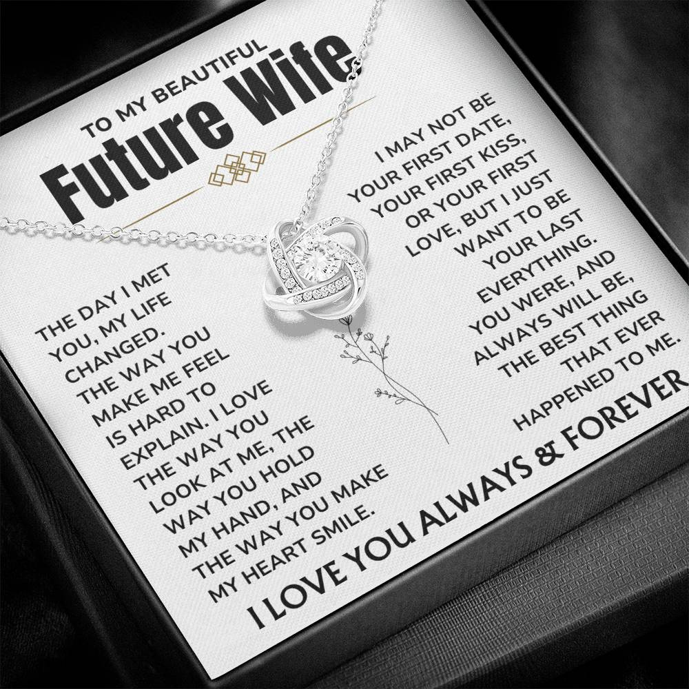 To My Future Wife – "My Last Everything"  Love Knot Necklace Gift Set - FW05