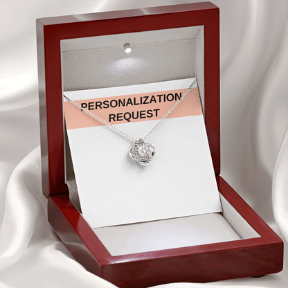 [PERSONALIZED] To My Bonus Daughter - "My Family Forever" Love Knot Necklace Gift Set - BD06 - AWSW
